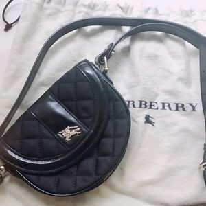 Burberry Belt Crossbody Bag Black Patent Leather